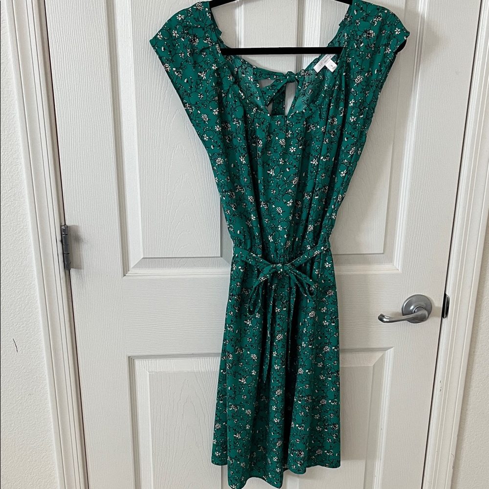 LC Lauren Conrad Teal Floral Midi Dress